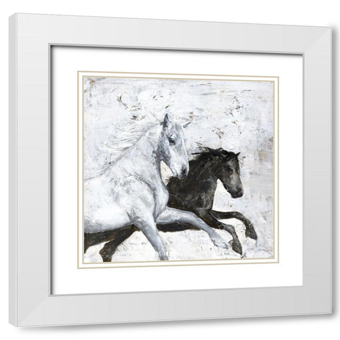 Wild Horse 2 White Modern Wood Framed Art Print with Double Matting by Design Fabrikken