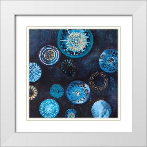Indigo White Modern Wood Framed Art Print with Double Matting by Design Fabrikken