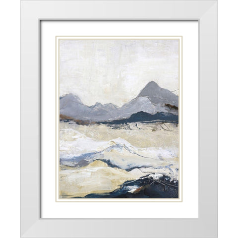 Out Line 2 White Modern Wood Framed Art Print with Double Matting by Design Fabrikken