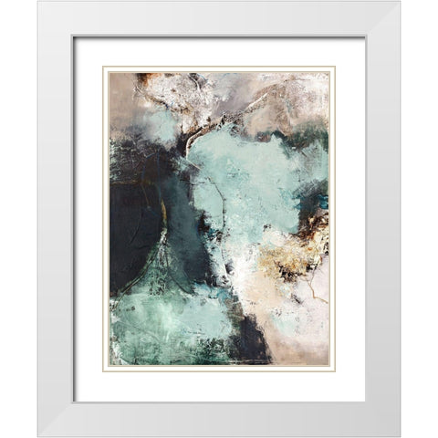 Great Green White Modern Wood Framed Art Print with Double Matting by Design Fabrikken
