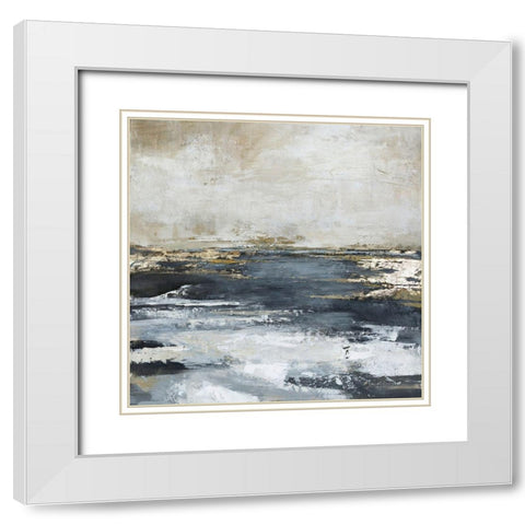 Blue Bay White Modern Wood Framed Art Print with Double Matting by Design Fabrikken
