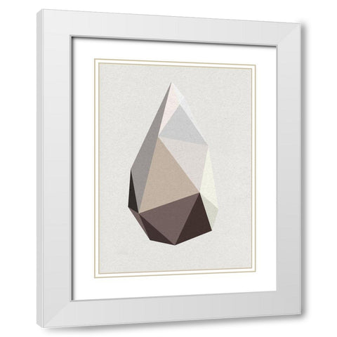 Rock 1 White Modern Wood Framed Art Print with Double Matting by Design Fabrikken