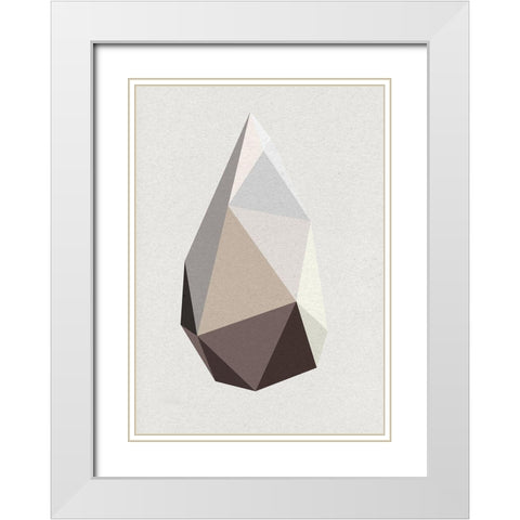 Rock 1 White Modern Wood Framed Art Print with Double Matting by Design Fabrikken