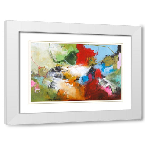 Tango 1 White Modern Wood Framed Art Print with Double Matting by Design Fabrikken