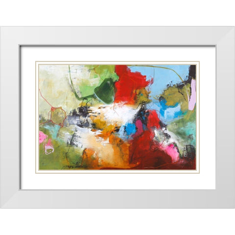 Tango 1 White Modern Wood Framed Art Print with Double Matting by Design Fabrikken