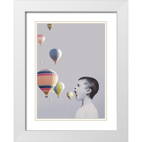 My Big Mouth White Modern Wood Framed Art Print with Double Matting by Design Fabrikken