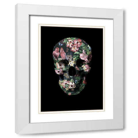 Tropic Skull White Modern Wood Framed Art Print with Double Matting by Design Fabrikken