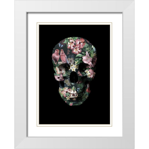 Tropic Skull White Modern Wood Framed Art Print with Double Matting by Design Fabrikken