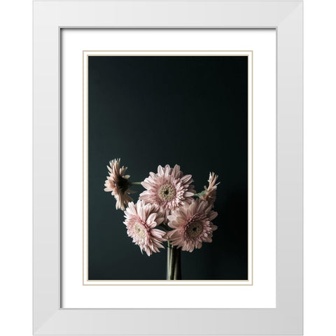 Pink Black White Modern Wood Framed Art Print with Double Matting by Design Fabrikken