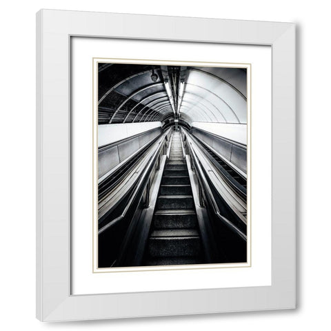 Metro White Modern Wood Framed Art Print with Double Matting by Design Fabrikken