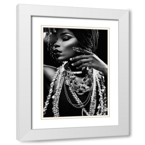 Glitter White Modern Wood Framed Art Print with Double Matting by Design Fabrikken