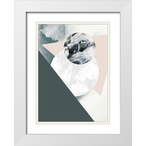 Geologica White Modern Wood Framed Art Print with Double Matting by Design Fabrikken