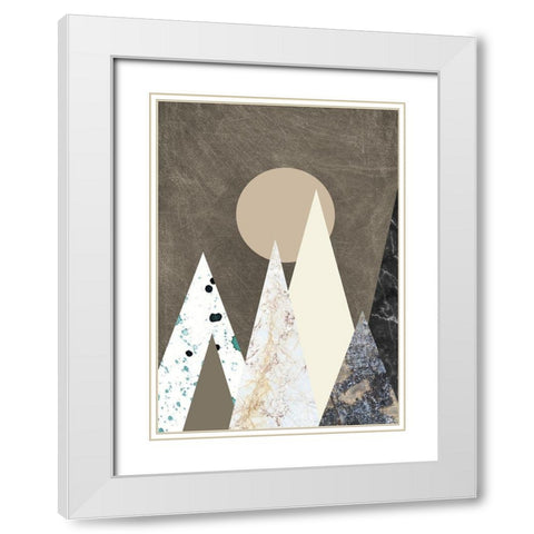 Peaks White Modern Wood Framed Art Print with Double Matting by Design Fabrikken