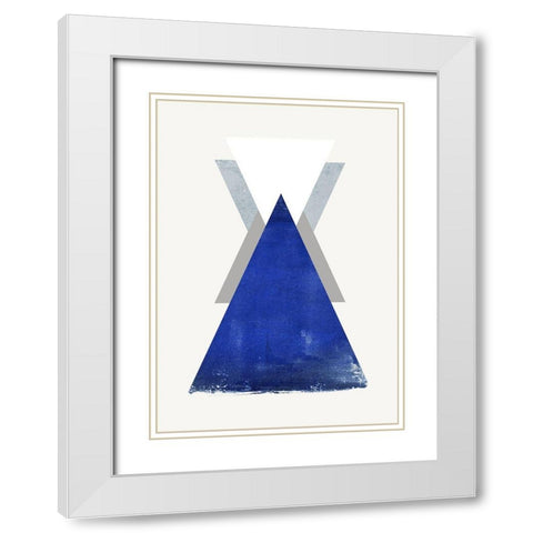 Triangle 2 White Modern Wood Framed Art Print with Double Matting by Design Fabrikken