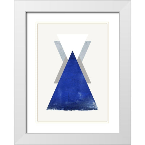Triangle 2 White Modern Wood Framed Art Print with Double Matting by Design Fabrikken