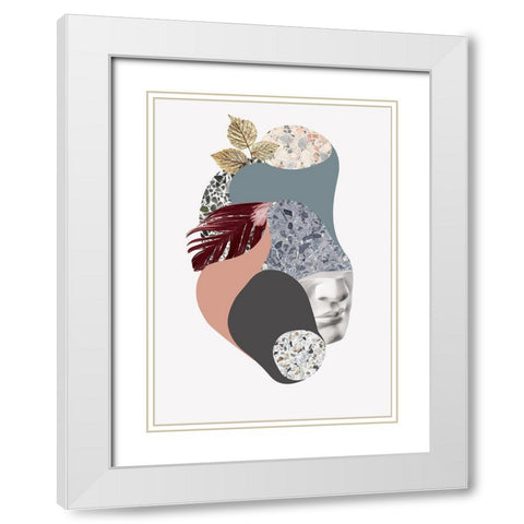 Terazzo Amoebe 2 White Modern Wood Framed Art Print with Double Matting by Design Fabrikken