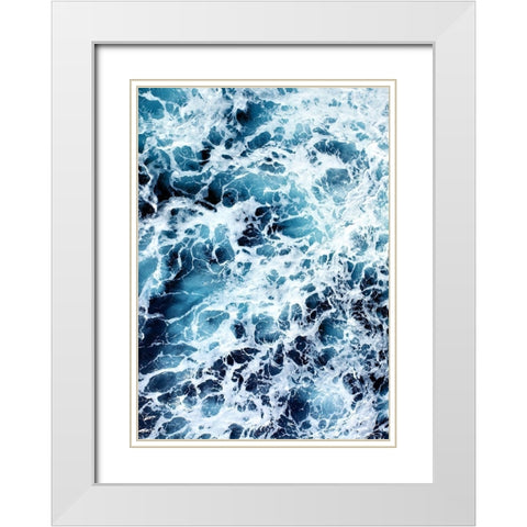 White River White Modern Wood Framed Art Print with Double Matting by Design Fabrikken