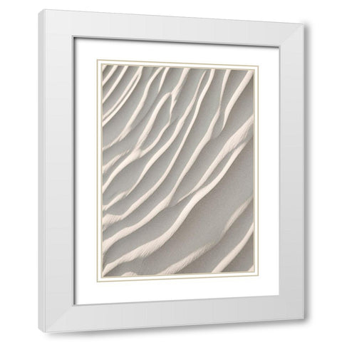 Sand White Modern Wood Framed Art Print with Double Matting by Design Fabrikken