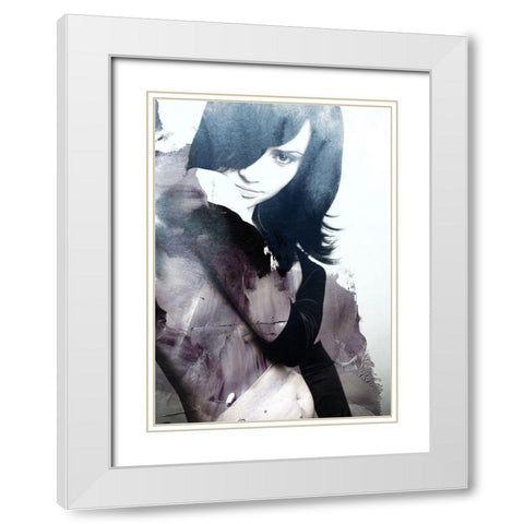 Flow White Modern Wood Framed Art Print with Double Matting by Design Fabrikken