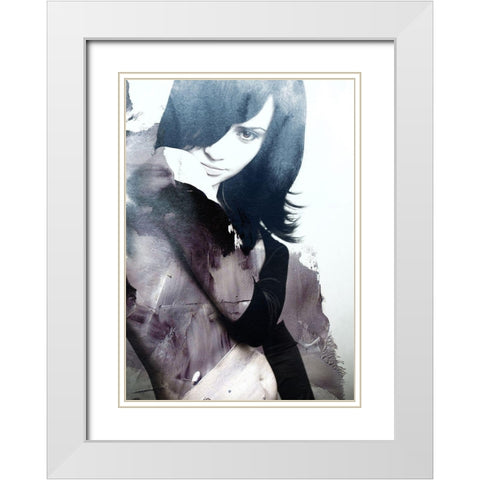 Flow White Modern Wood Framed Art Print with Double Matting by Design Fabrikken