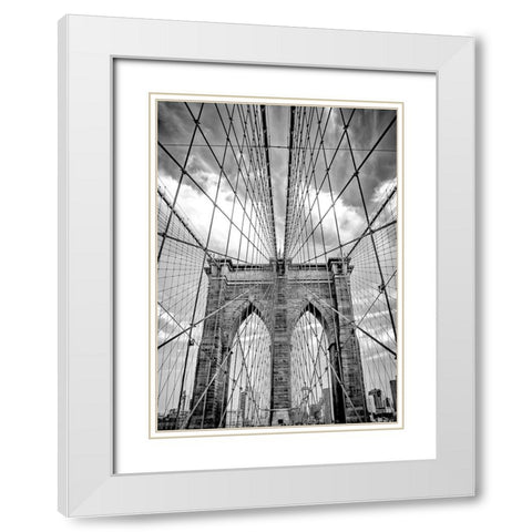 Brooklyn Passage White Modern Wood Framed Art Print with Double Matting by Design Fabrikken