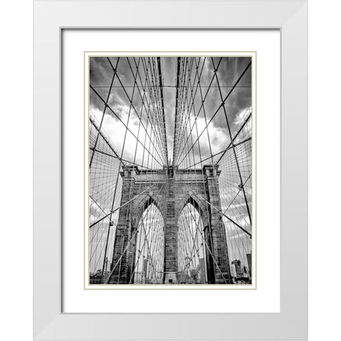 Brooklyn Passage White Modern Wood Framed Art Print with Double Matting by Design Fabrikken