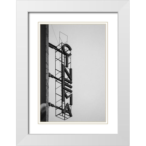 Cinema White Modern Wood Framed Art Print with Double Matting by Design Fabrikken