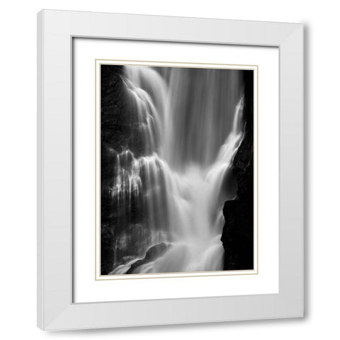 Falls White Modern Wood Framed Art Print with Double Matting by Design Fabrikken