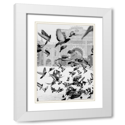 Moscow White Modern Wood Framed Art Print with Double Matting by Design Fabrikken