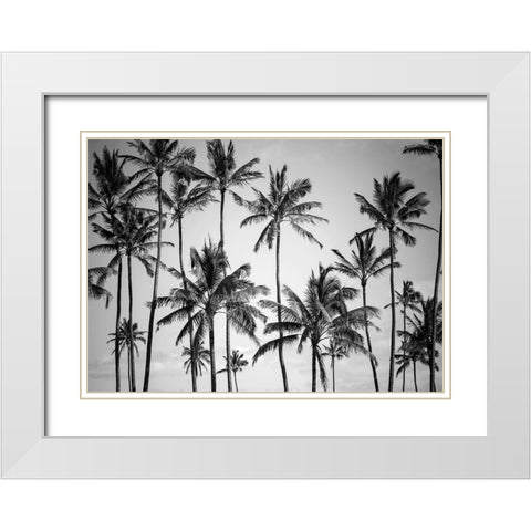 Palm Heaven White Modern Wood Framed Art Print with Double Matting by Design Fabrikken