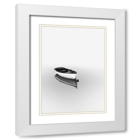 Solemn White Modern Wood Framed Art Print with Double Matting by Design Fabrikken