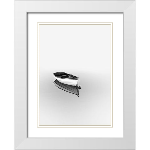 Solemn White Modern Wood Framed Art Print with Double Matting by Design Fabrikken