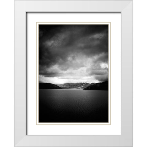 Stormful White Modern Wood Framed Art Print with Double Matting by Design Fabrikken