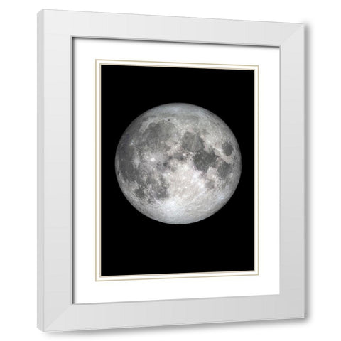 The Moon White Modern Wood Framed Art Print with Double Matting by Design Fabrikken