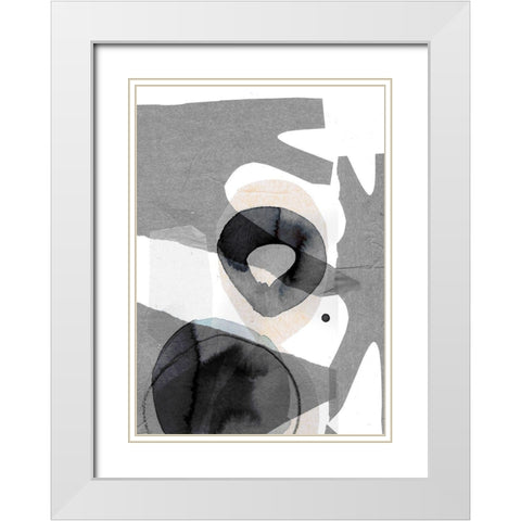 Paper 1 White Modern Wood Framed Art Print with Double Matting by Design Fabrikken