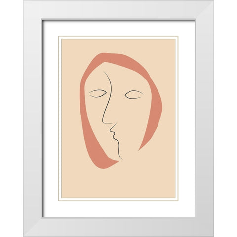 Face It 2 White Modern Wood Framed Art Print with Double Matting by Design Fabrikken