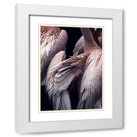 Flamboyance 1 White Modern Wood Framed Art Print with Double Matting by Design Fabrikken