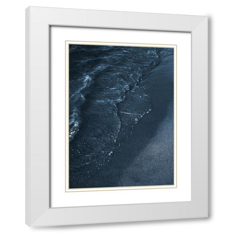Blue Beach White Modern Wood Framed Art Print with Double Matting by Design Fabrikken