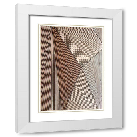 Wooden Structure White Modern Wood Framed Art Print with Double Matting by Design Fabrikken