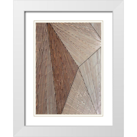 Wooden Structure White Modern Wood Framed Art Print with Double Matting by Design Fabrikken