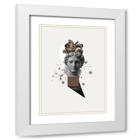 Approach of Apollo White Modern Wood Framed Art Print with Double Matting by Design Fabrikken