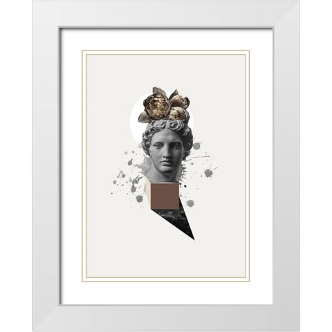 Approach of Apollo White Modern Wood Framed Art Print with Double Matting by Design Fabrikken