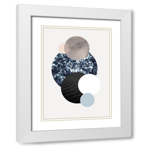 Circles 2 White Modern Wood Framed Art Print with Double Matting by Design Fabrikken