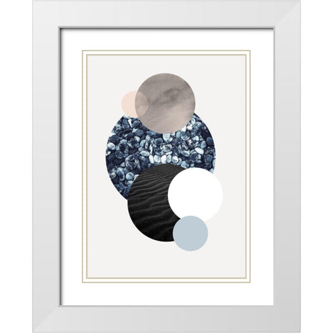 Circles 2 White Modern Wood Framed Art Print with Double Matting by Design Fabrikken