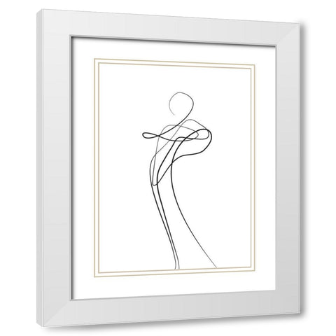 Shape of You 1 White Modern Wood Framed Art Print with Double Matting by Design Fabrikken