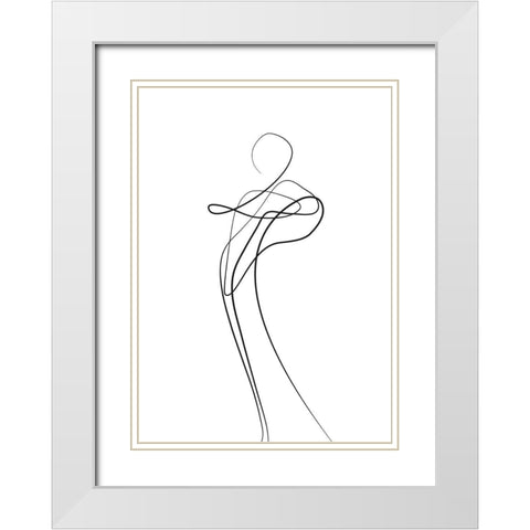 Shape of You 1 White Modern Wood Framed Art Print with Double Matting by Design Fabrikken