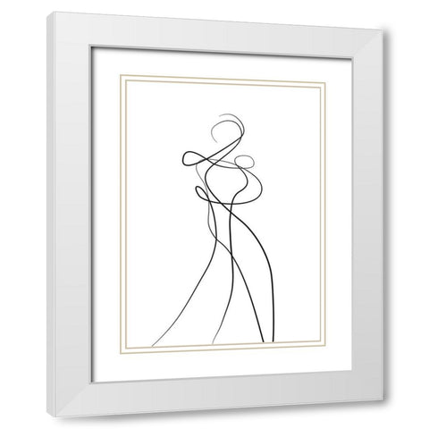 Shape of You 2 White Modern Wood Framed Art Print with Double Matting by Design Fabrikken