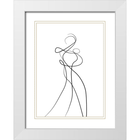 Shape of You 2 White Modern Wood Framed Art Print with Double Matting by Design Fabrikken