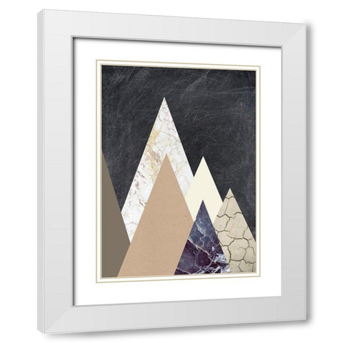 Peaks 2 White Modern Wood Framed Art Print with Double Matting by Design Fabrikken