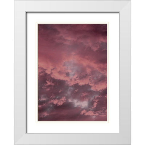Pink Sky White Modern Wood Framed Art Print with Double Matting by Design Fabrikken